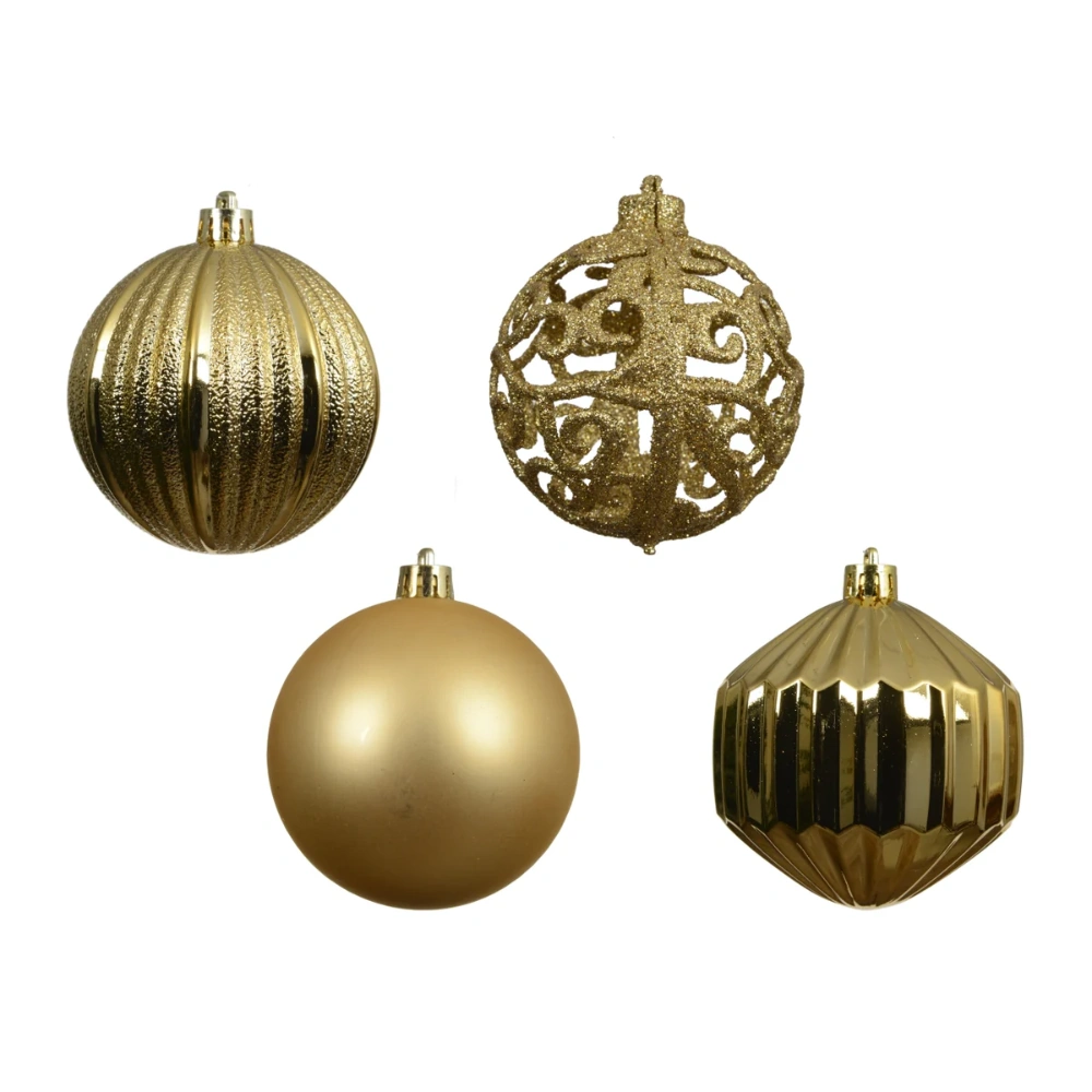 Decoris Light Gold Shatterproof Baubles - Pack of 16 | 9028342
