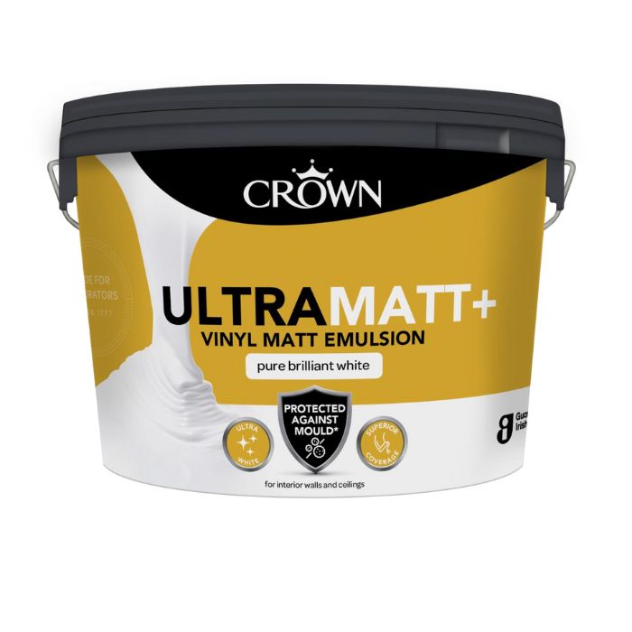 Crown Ultramatt+ Vinyl Matt 10 Litre - Pure Brilliant White | 5101852