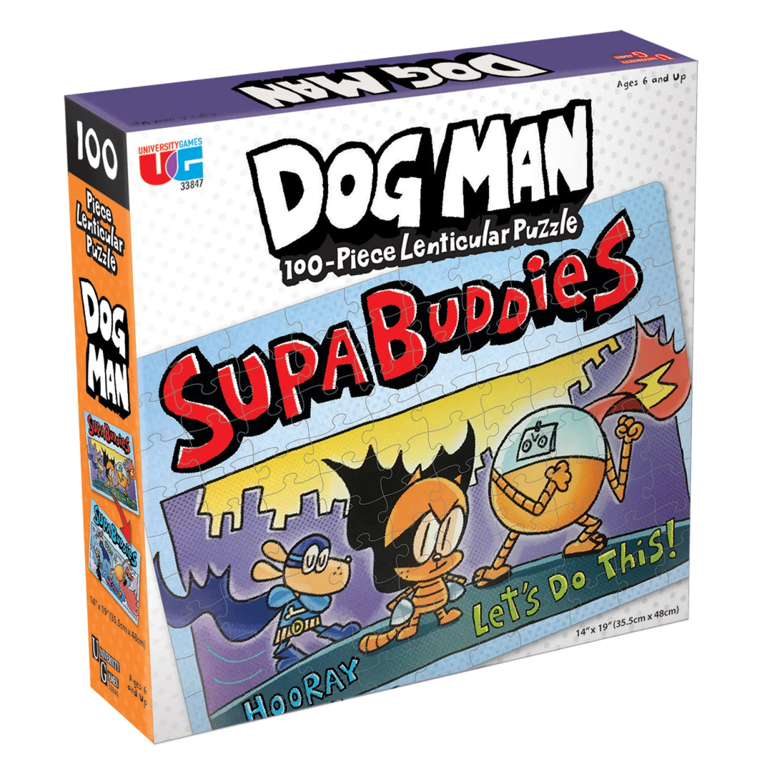 University Games Dog Man Adventures Lenticular Puzzle 100 Piece | 33846