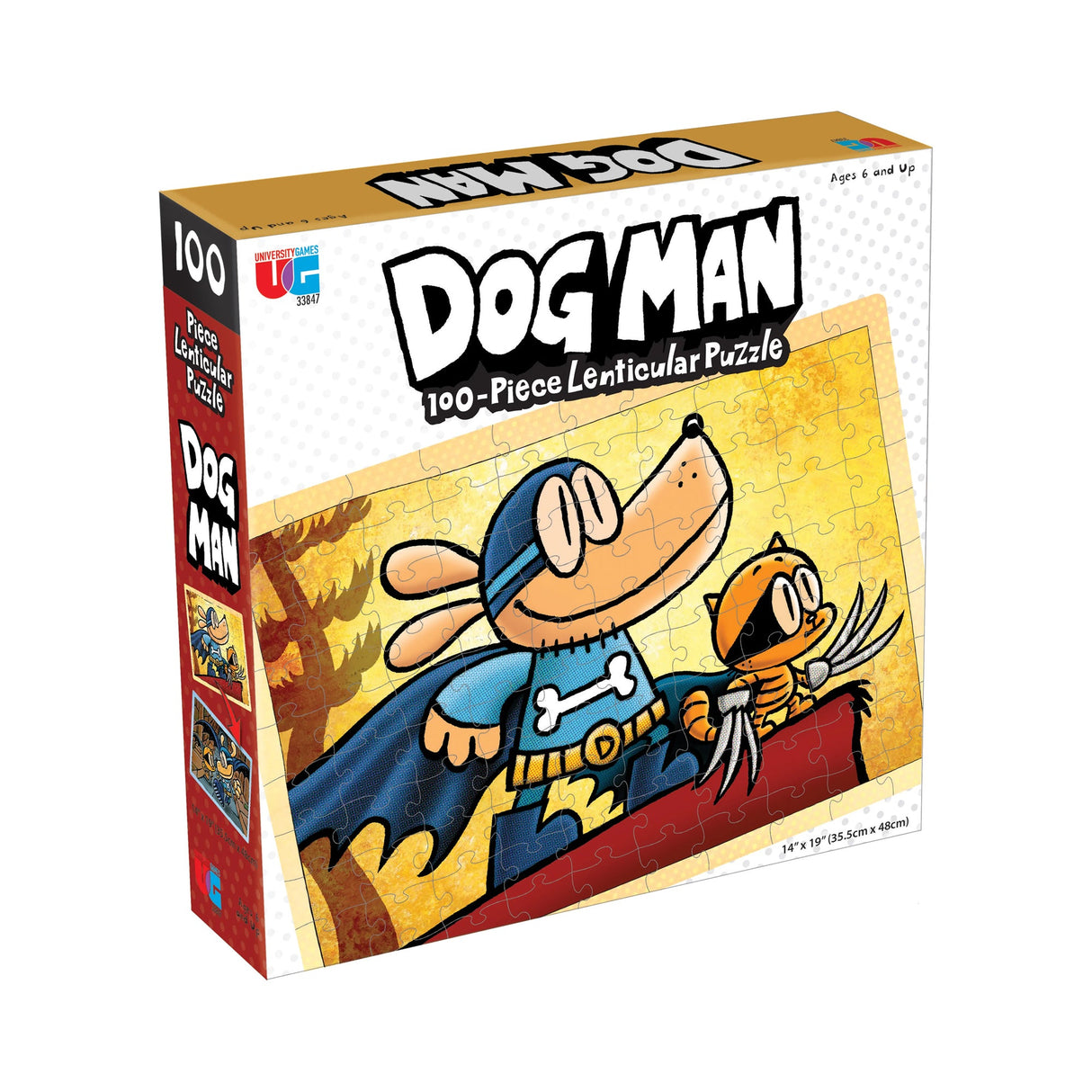 University Games Dog Man Supa Buddies Lenticular Puzzle 100 Piece