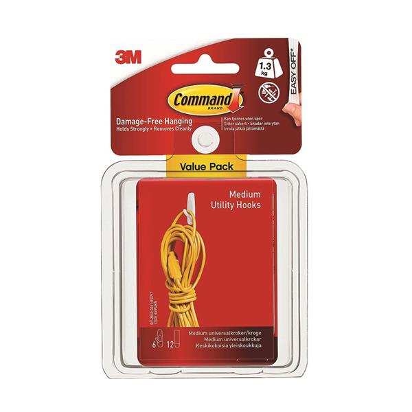Command 3M Medium Hooks Value Pack 6 Hooks | Damage-Free