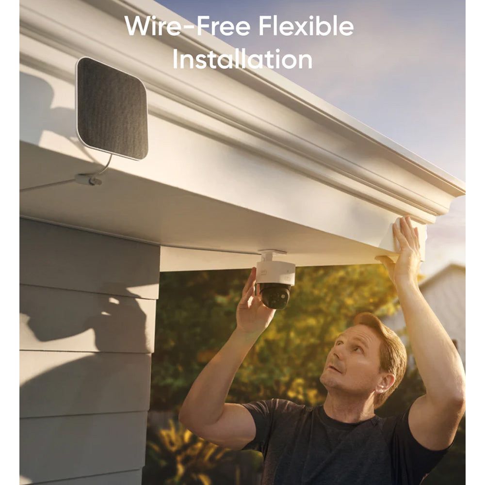 Eufy S340 Solocam Dual Lens 2k Pan and Tilt and Zoom 2K Camera with Solar Panel - White | T81703W1