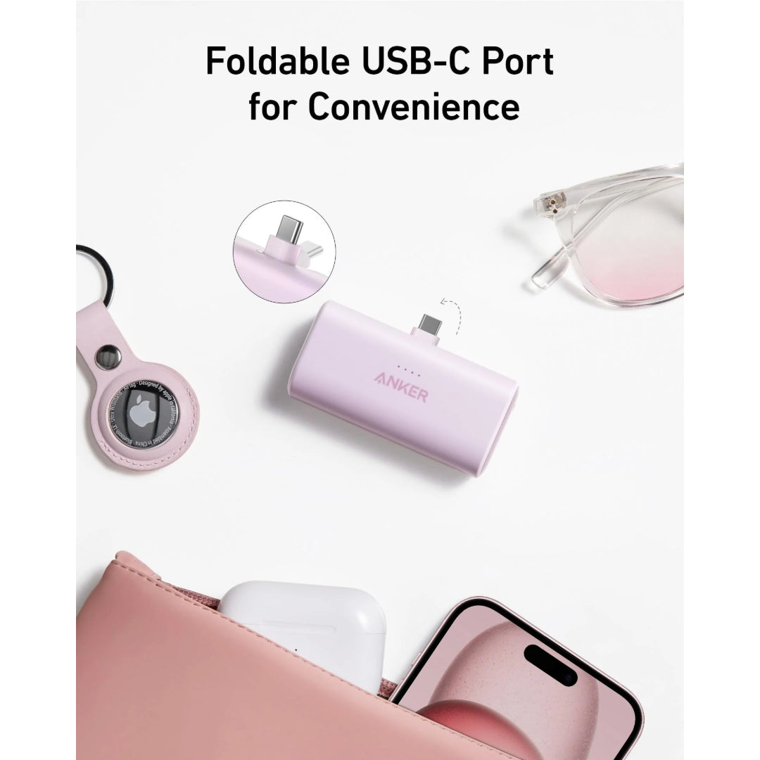 Anker Nano 22.5W Built in USB C Power Bank 5,000mah - White | A1653H21