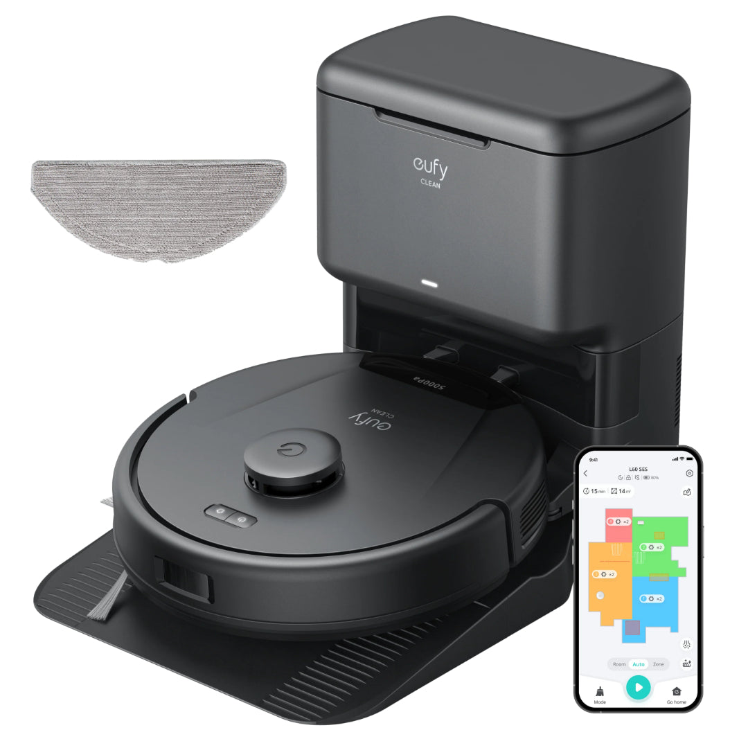 Eufy L60 Hybrid Robot Vac Vacuum with Mop Pad & Self Empty Station - Black | T2278V11