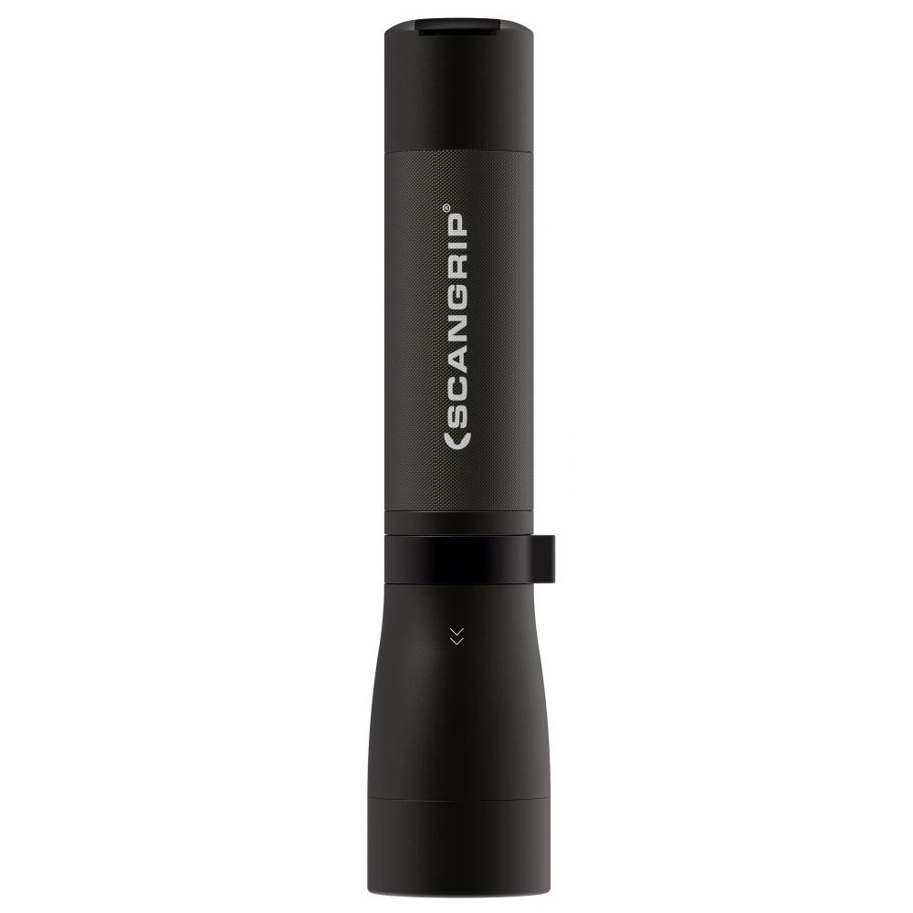 Black torchlight with Scangrip branding on a white background