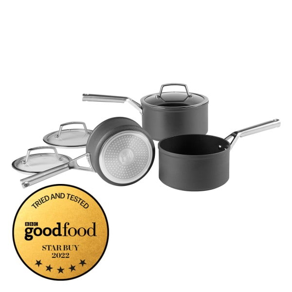NINJA Foodi Zero Stick 3 Piece Saucepan Set - 16cm, 18cm And 20cm Saucepans (6 Piece) | C33000UK