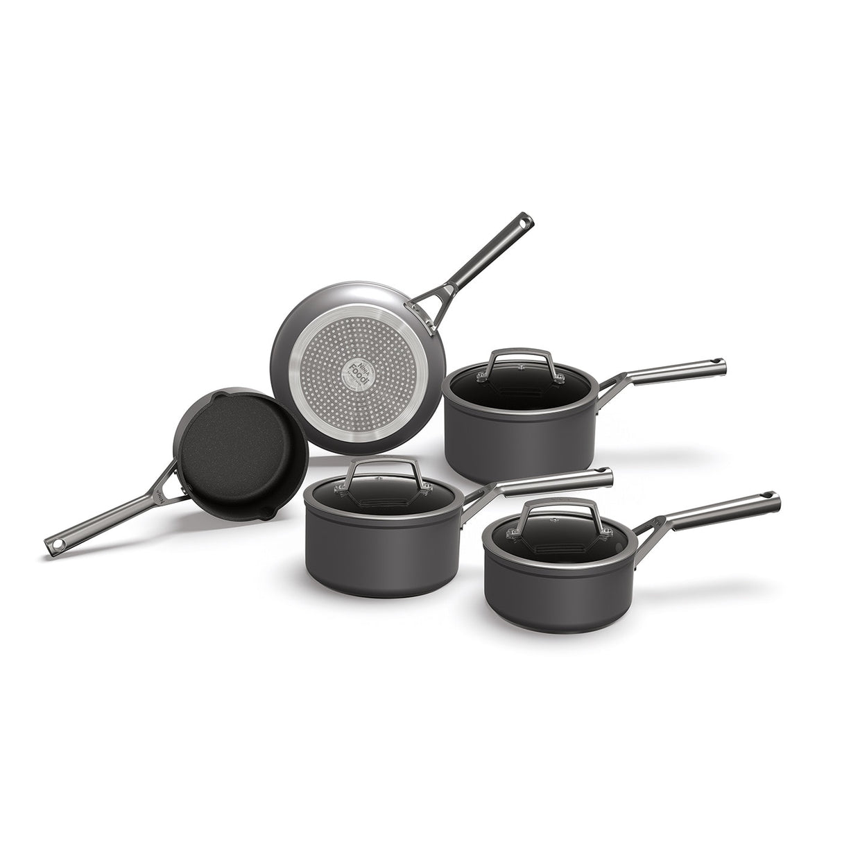 Ninja Foodi 5 Piece Zerostick Saucepan Set - Grey | C35000UK