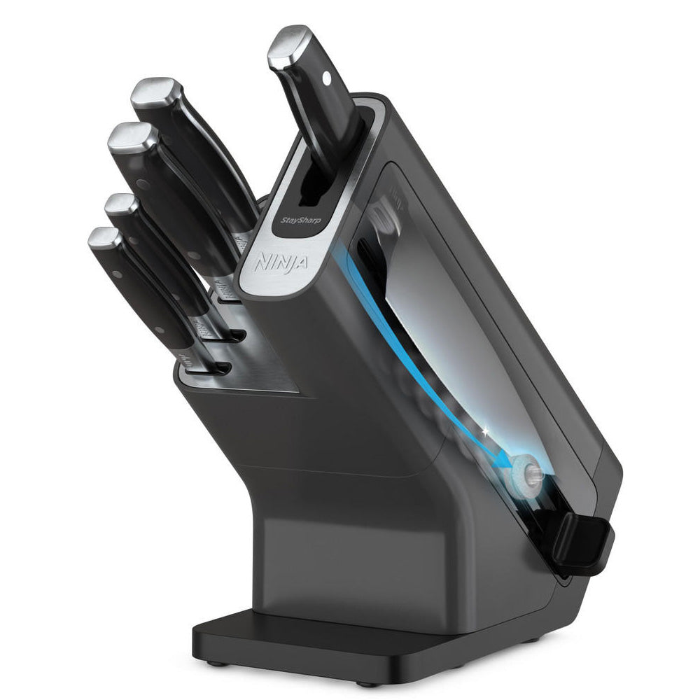 Ninja Foodi StaySharp Knife Block with Integrated Knife Sharpener - 5 Piece Set | K32005UK