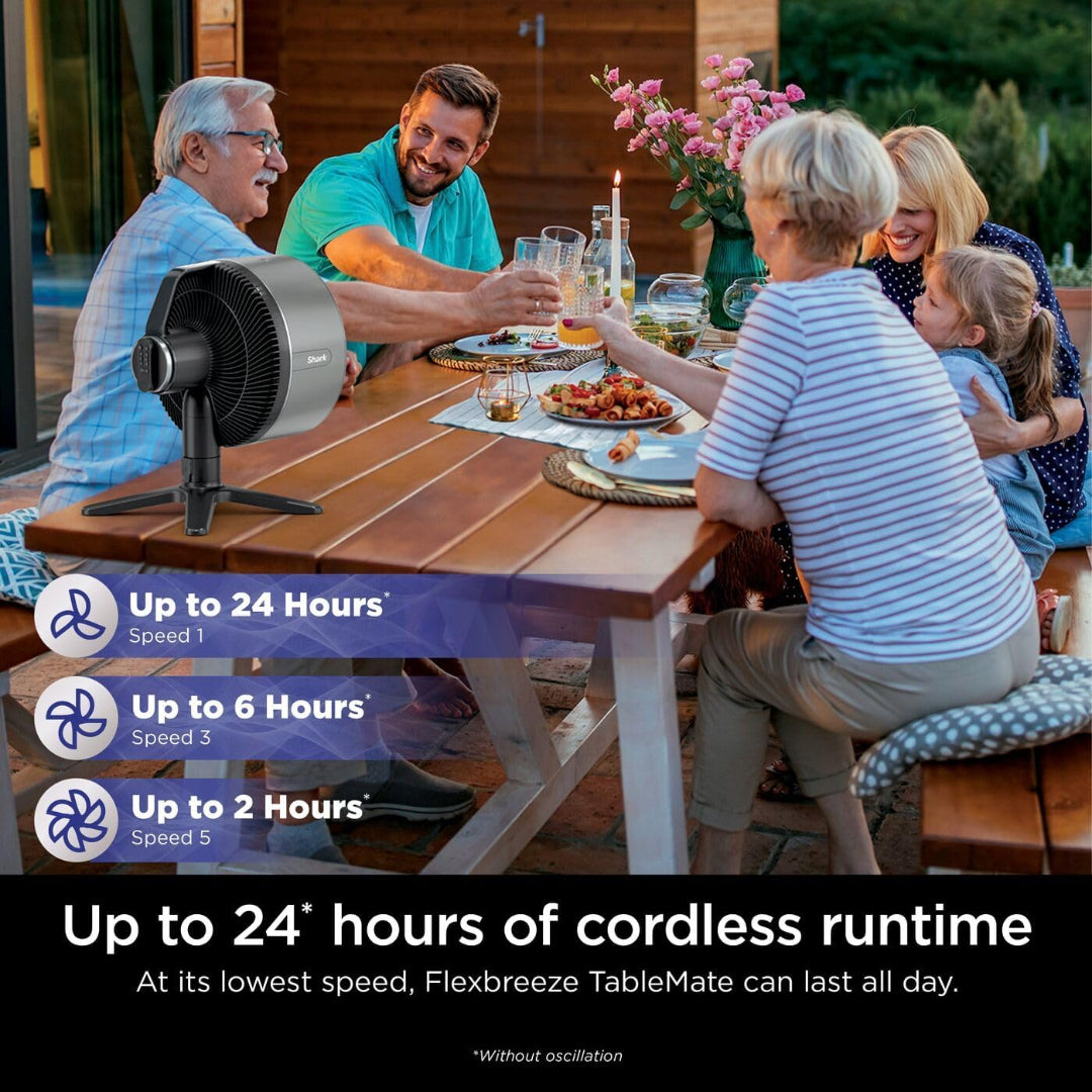 Shark FlexBreeze TableMate Indoor to Outdoor High-Velocity Tabletop Portable Cooling Fan | FA150UK