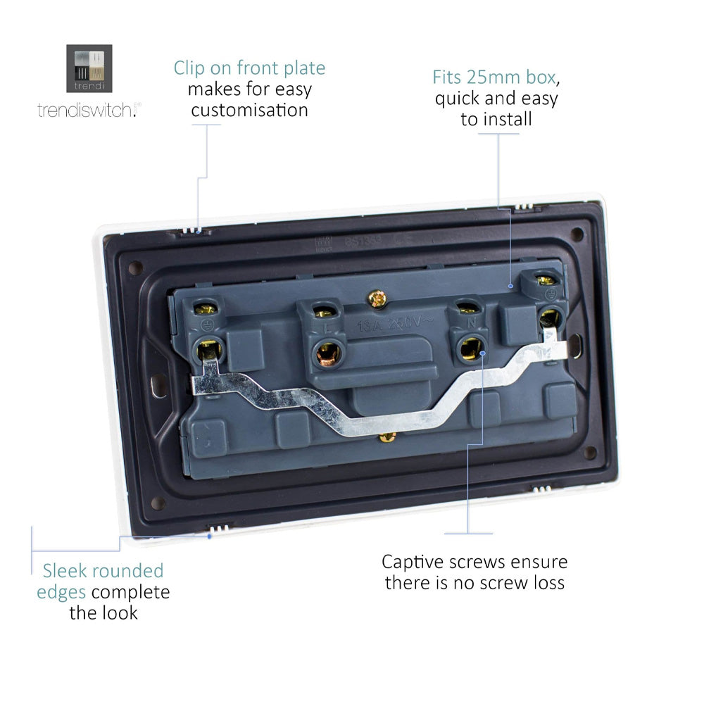 Trendi Double Switched Socket 2 Gang 13Amp - Copper | 9101-71