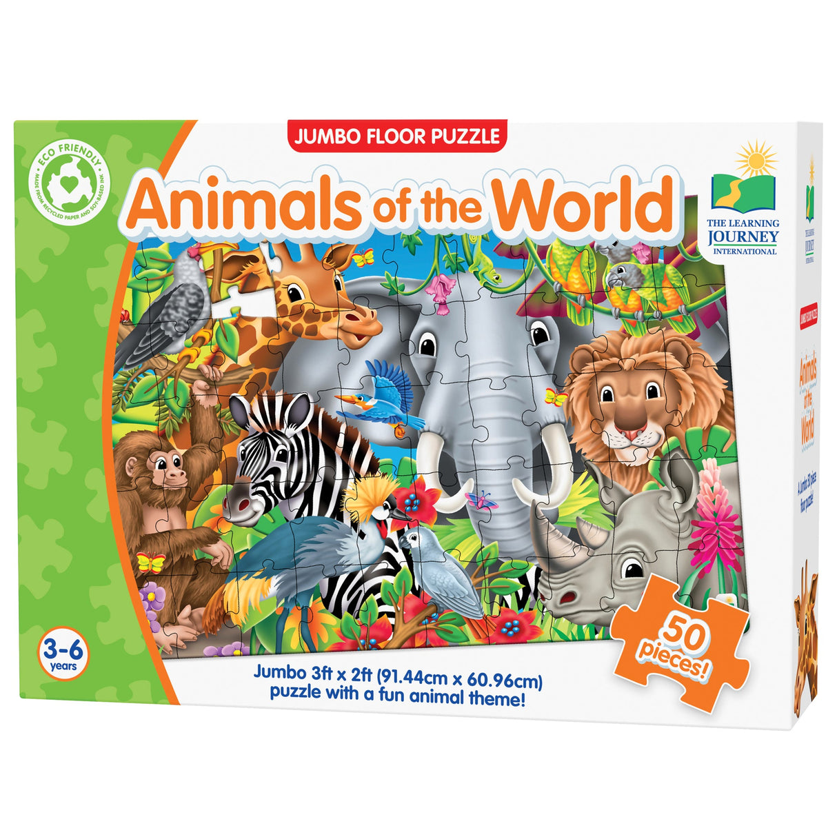 University Games Jumbo Floor Jigsaw Puzzle - Animals of the World 50 Piece | U017364