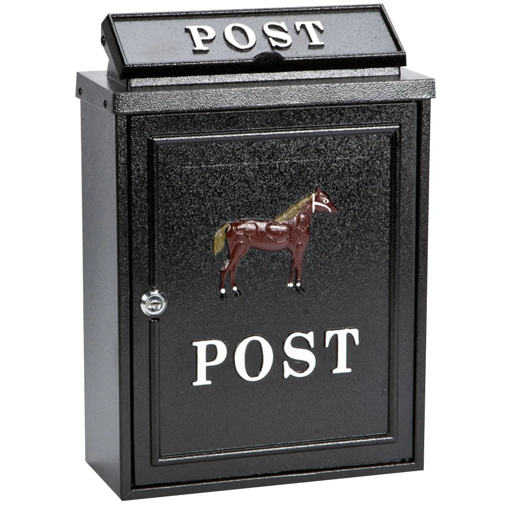 Arboria Horse Design Postbox - Black | 0124-02