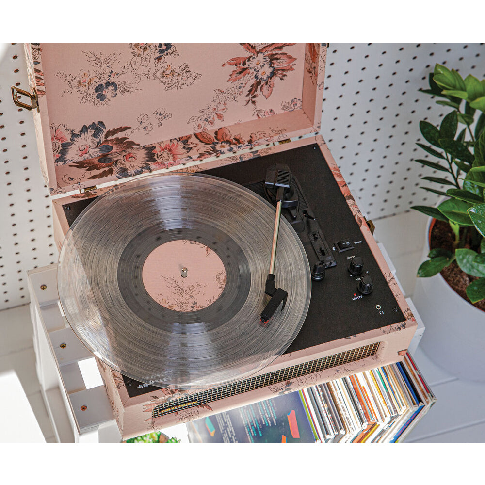 Voyager Vinyl Turntable Record Player With Bluetooth - Floral | CR8017B-FL4