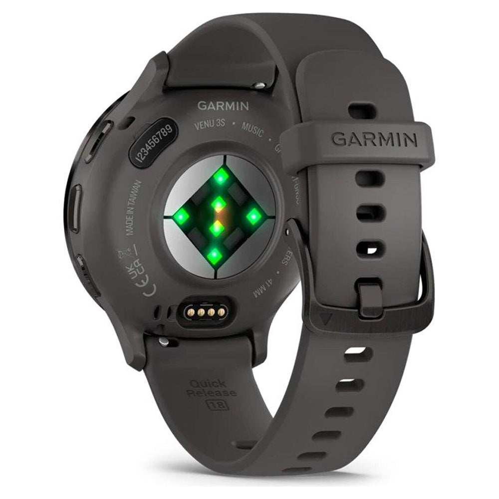 Garmin Venu 3S Slate Stainless Steel Bezel Silicone Band - Pebble Grey | 49-GAR-010-02785-00