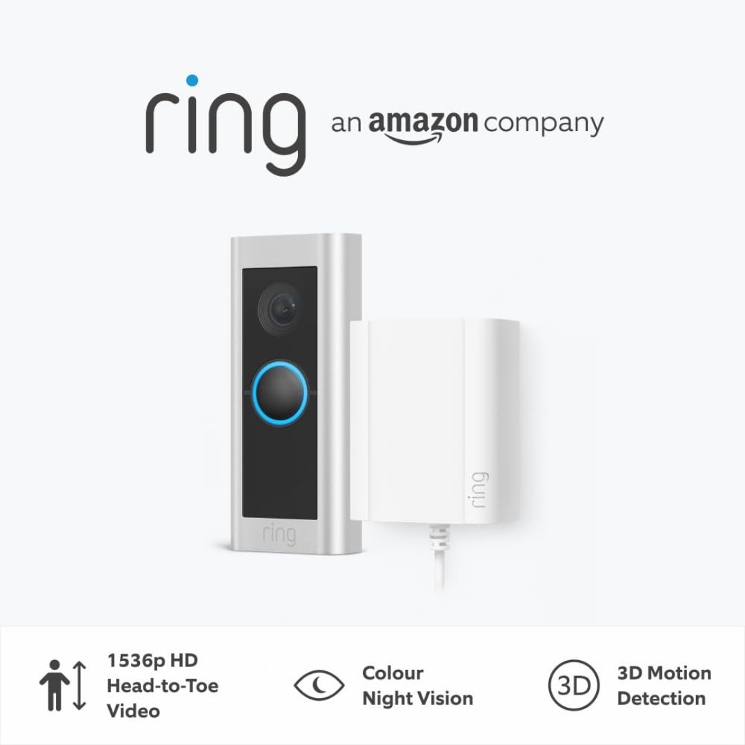 Ring Smart Video Doorbell Pro 2 Plug-In ( Camera Door Bell ) - Satin Nickel | B086QLM9BV