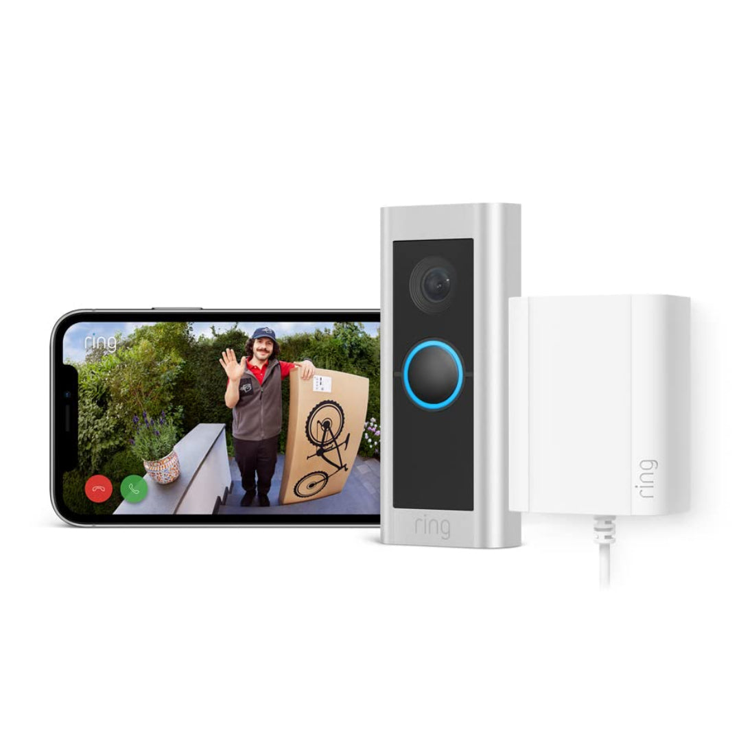 Ring Smart Video Doorbell Pro 2 Plug-In ( Camera Door Bell ) - Satin Nickel | B086QLM9BV