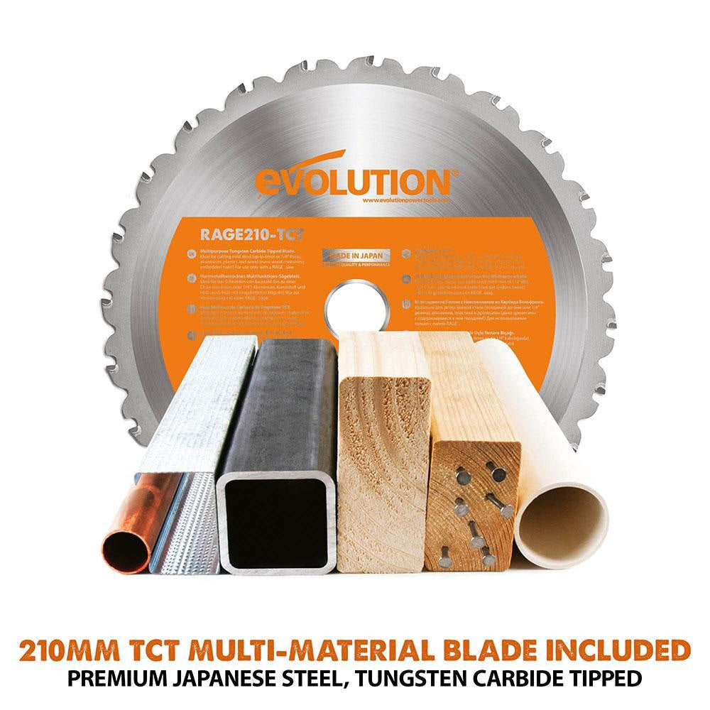 Evolution Pro Multi Material Sliding Mitre Saw 210mm 1500W 240V | R210SMS+