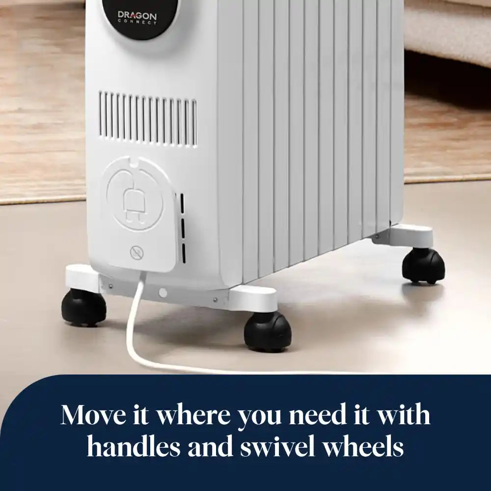 Delonghi Dragon Connect Smart 2.5kw Oil Filled Radiator with Wifi - White | TRD51025WIFI