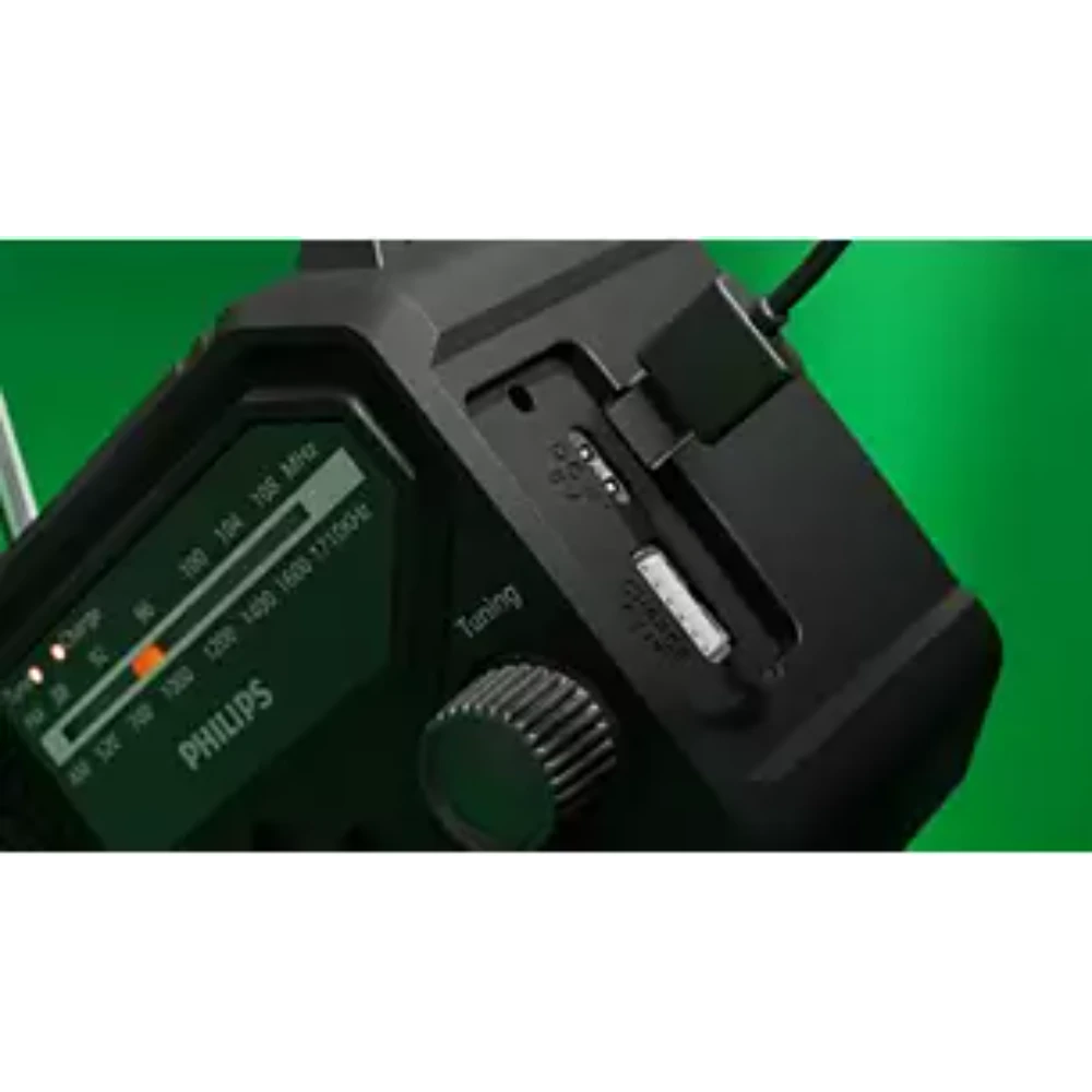 Philips Emergency Portable FM / AM Radio with Torch and Solar Pane and Hand Crank l - TAR1609/00