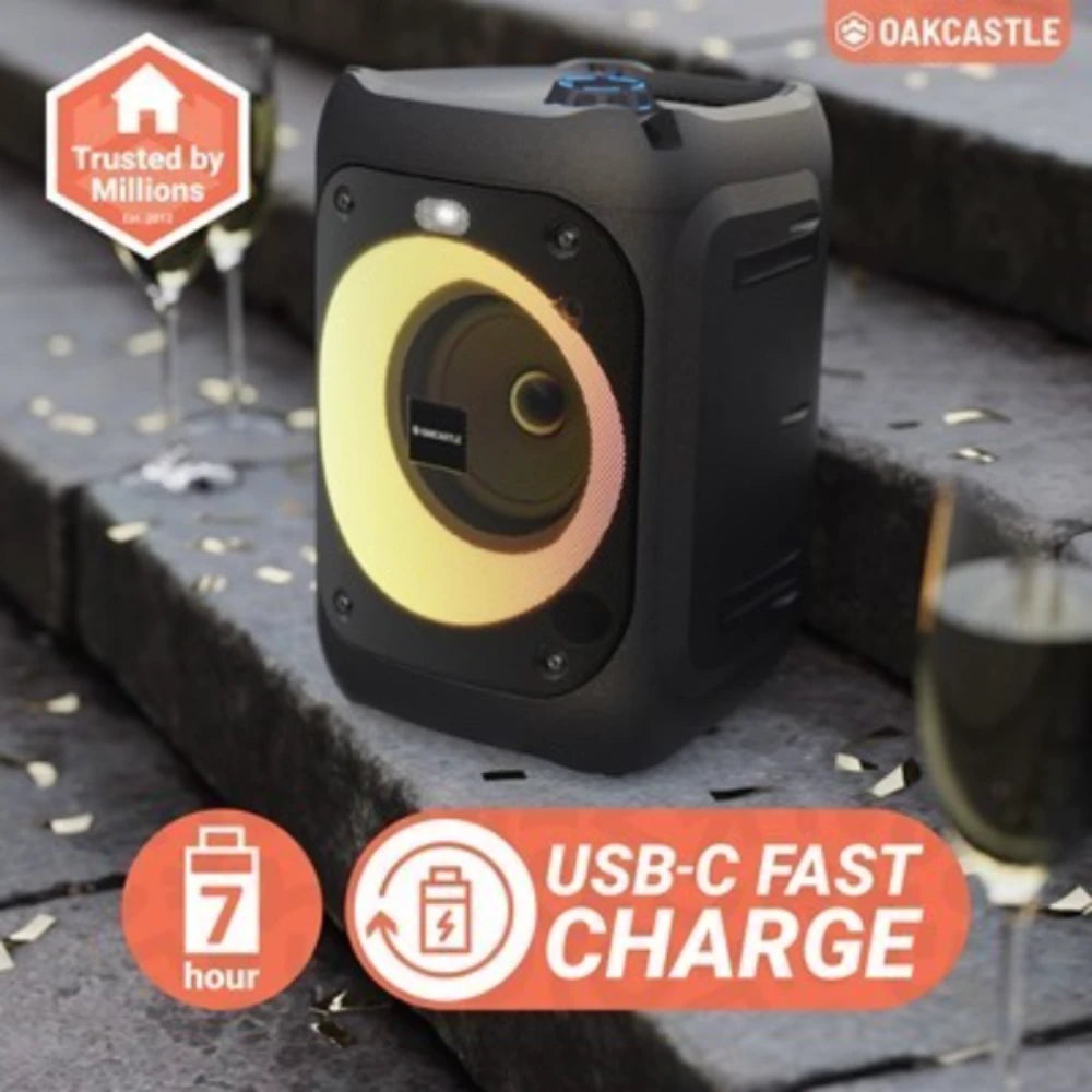 Majority PS100 Portable Wireless Bluetooth Party Speaker with Karaoke Micophone - Black | 1000002991