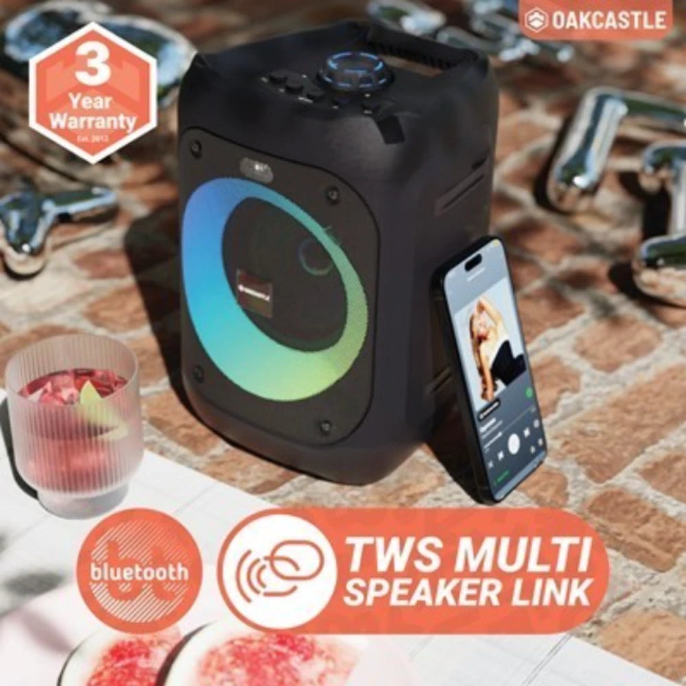 Majority PS100 Portable Wireless Bluetooth Party Speaker with Karaoke Micophone - Black | 1000002991