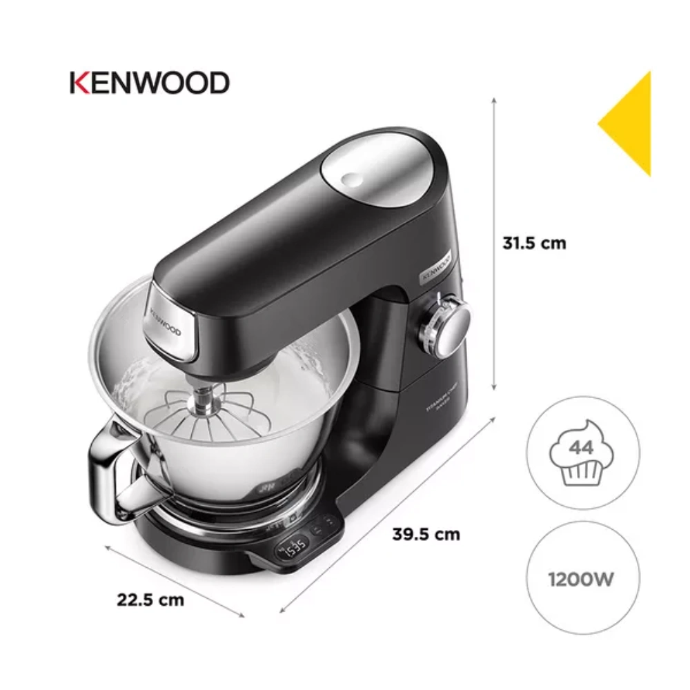 Kenwood Titanium Chef Baker Mixer 1200w - Black | KVC85.004BK
