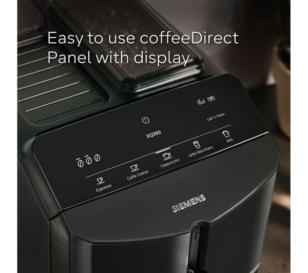Siemens EQ300 Fully Automatic Bean to Cup Coffee Machine - Black | TF301G19
