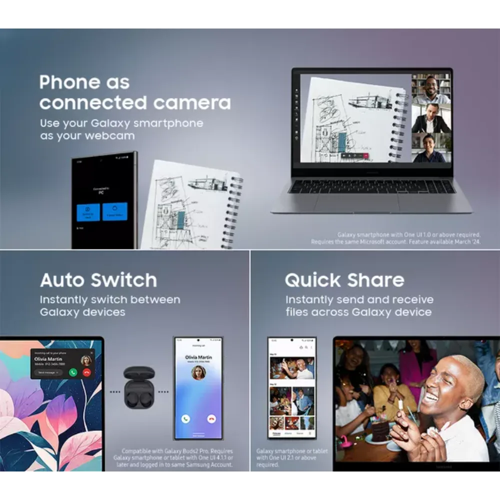 Samsung Galaxy Book4 15.6 Inch Core I3 256GB SSD 8GB RAM - Grey | NP750XGJ-KG1UK