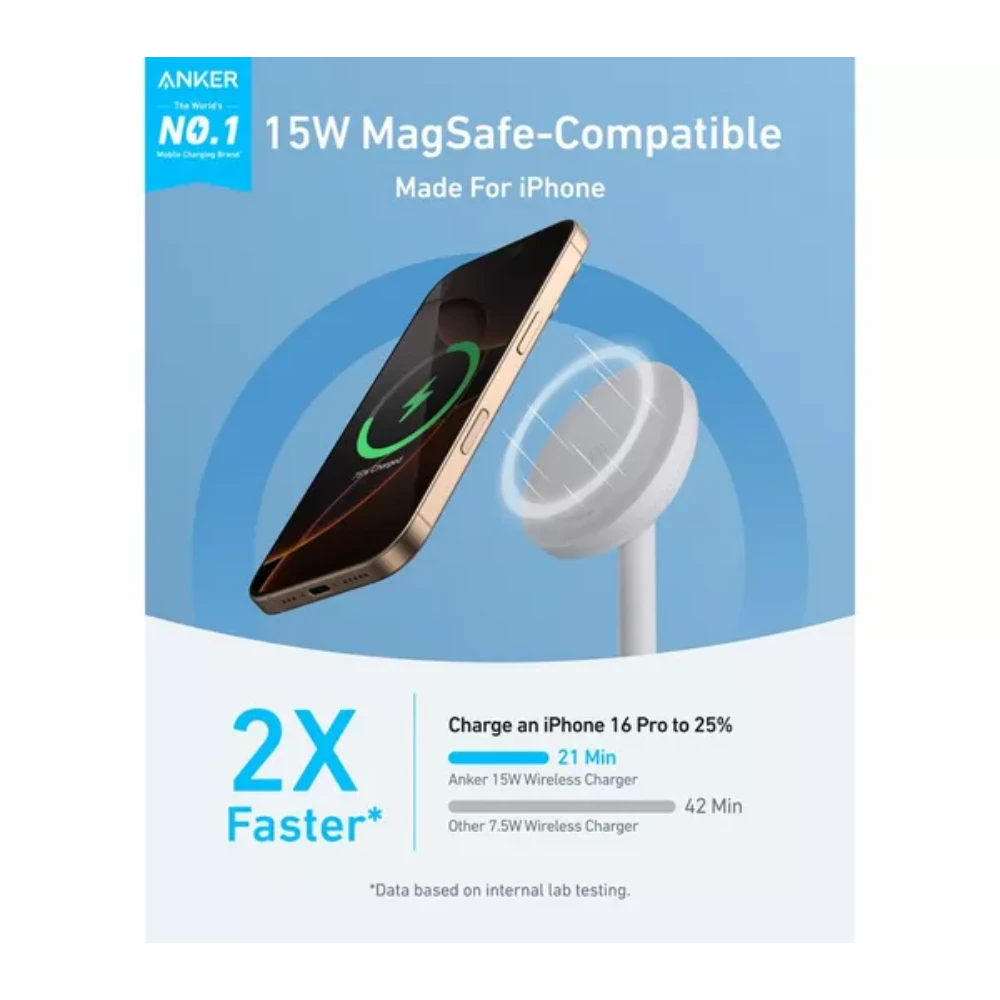 Anker MagGo Wireless Charging Stand 15w - White | A25X1H21