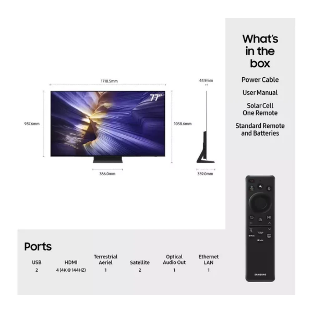 Samsung S90F 77 Inch 4K OLED Smart TV (2025) | QE77S90FAEXXU