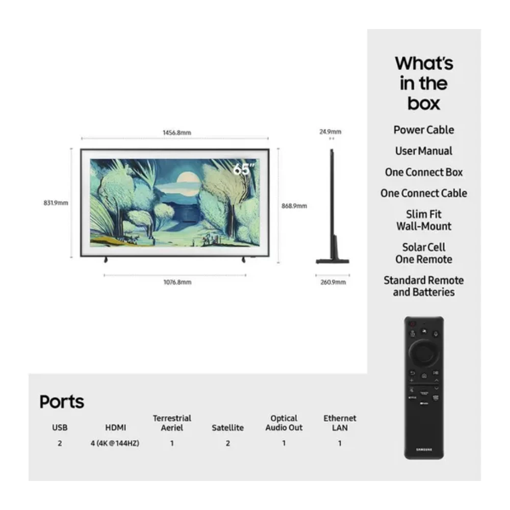 Samsung 65 Inch The Frame Pro LS03FW Neo QLED 4K Smart TV (2025) | QE65LS03FWUXXU