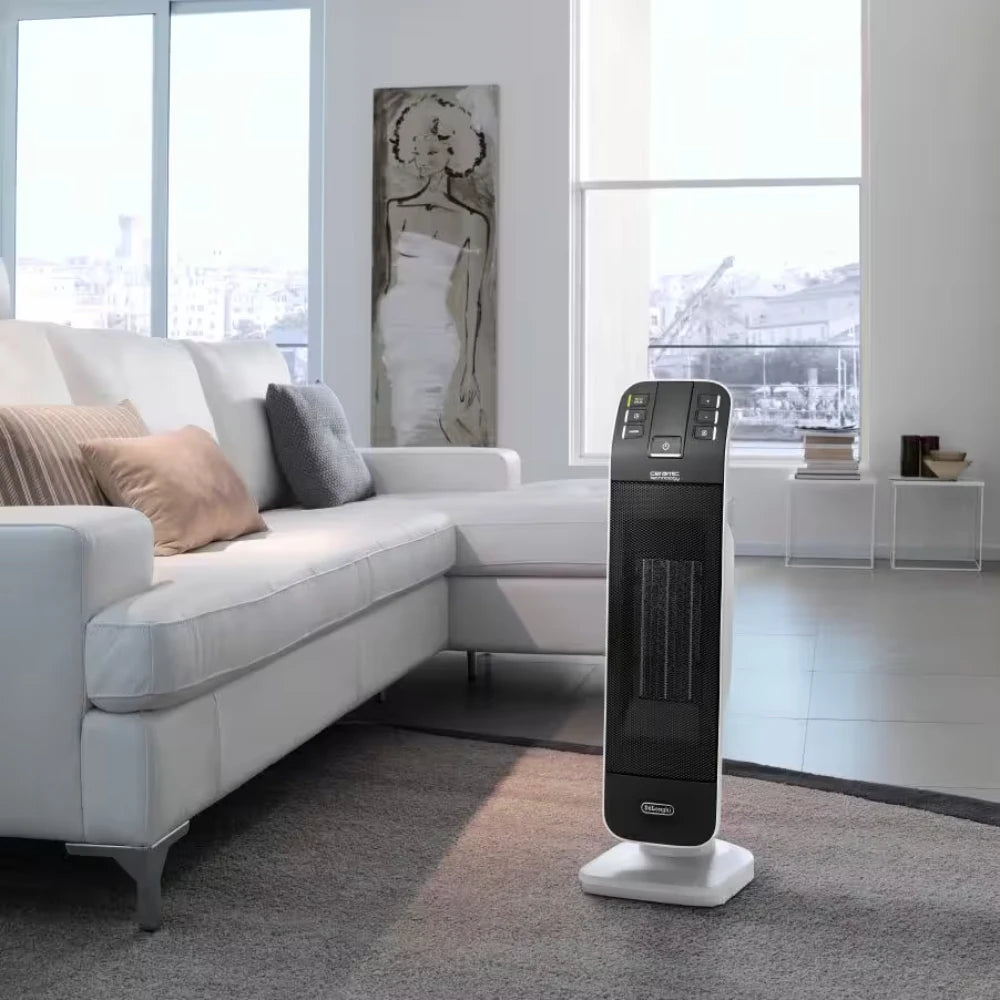 Delonghi Tower Ceramic 2Kw Fan Heater - White / Dark Grey | HFX65V20