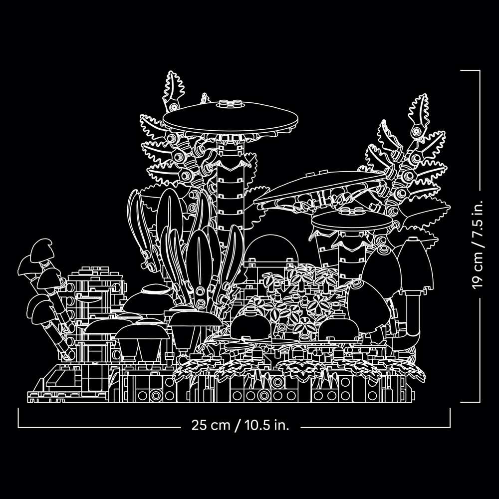 LEGO Botanicals Woodland Mushrooms 11505 - captioned product view. 806 pieces. Ages 18+.