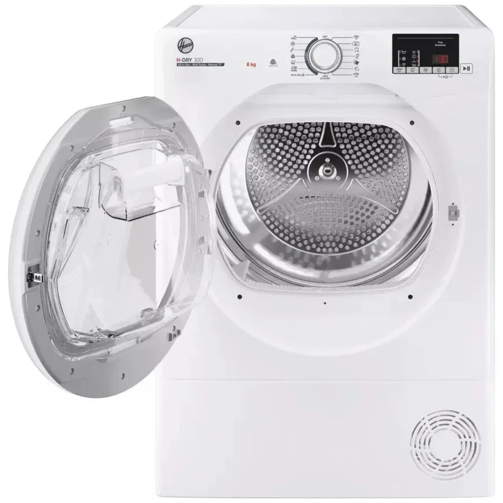 Hoover 8kg Heat Pump Tumble Dryer - White | HLEH8A2DE-80