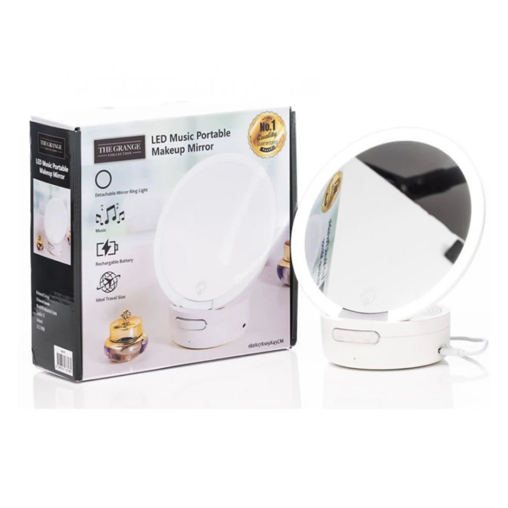 The Grange Collection Hollywood Bluetooth Portable LED Makeup Mirror - White | HB167