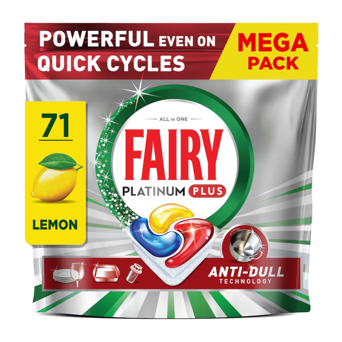 Fairy Platinum Plus Dishwasher Tablets 71 Capsules