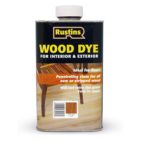Rustins Wood Dye 1 Litre for Interior and Exterior - Light Teak | R650078