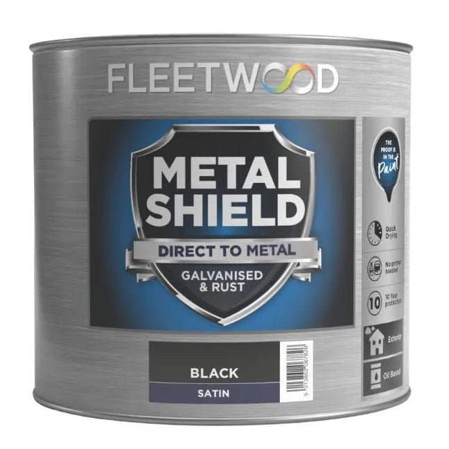 Fleetwood Metal Shield Paint 2.5 Litre - Satin Black | MSSO25BL