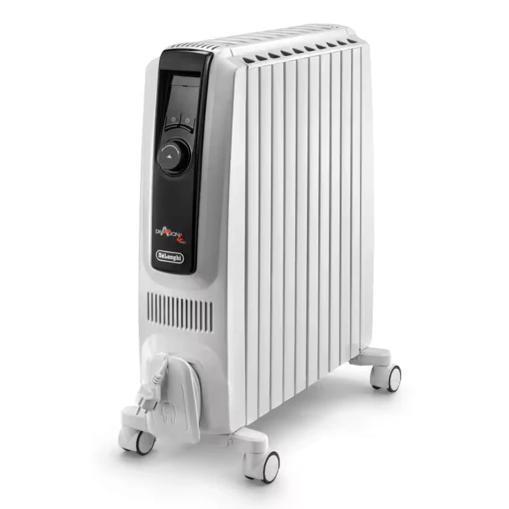 Delonghi Dragon 4 2.5Kw Oil Filled Radiator with Electronic Timer - White | TRDX41025E