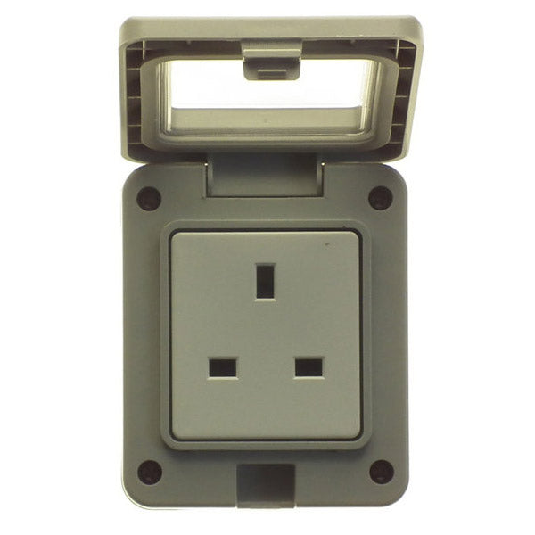 Powermaster Single 1 Gang Outdoor Damp Proof Socket | 1393-04
