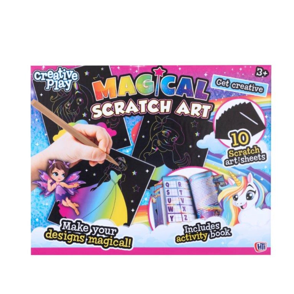 Box of Magical Scratch Art set with colorful design and text on a white background