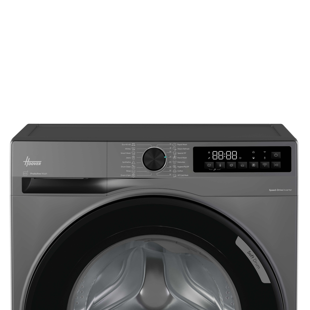 Hoover Pro Wash 10kg 1400 Spin Washing Machine with Wifi - Graphite | HBR410BL8G-80