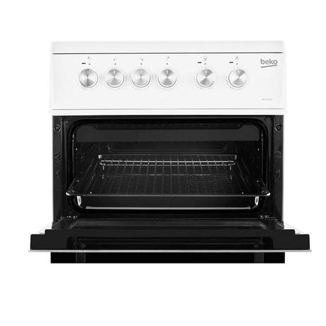 Beko 50cm Double Oven Electric Ceramic Top cooker - White | KDVC563AW