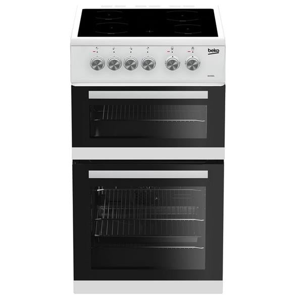 Beko 50cm Double Oven Electric Ceramic Cooker - White
