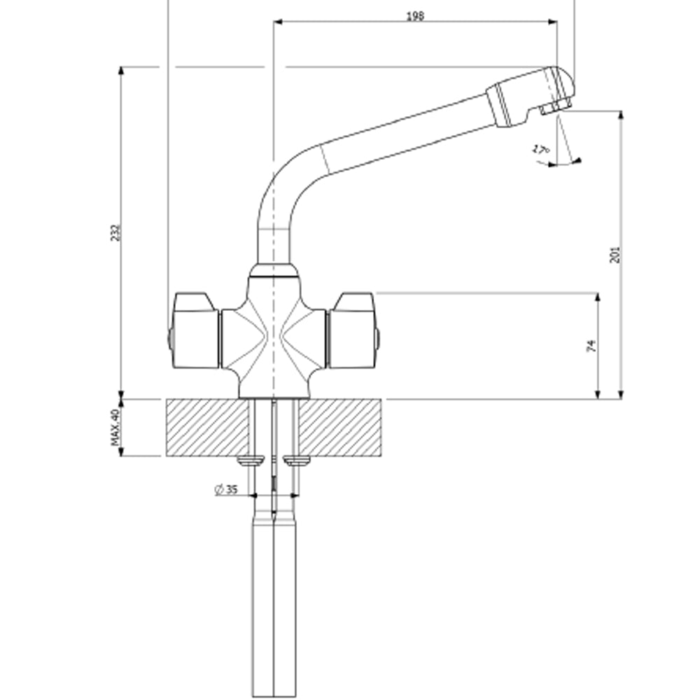 MVI New York 1/4 Turn Kitchen Sink Tap | 2720055