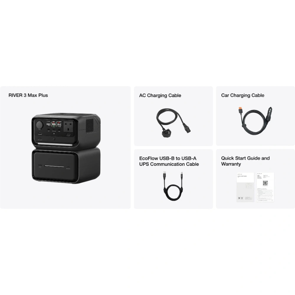 EcoFlow River 3 Max Portable Power Station 576wh ( Battery Backup ) | EFRIVER3MAX-UK-CBOX