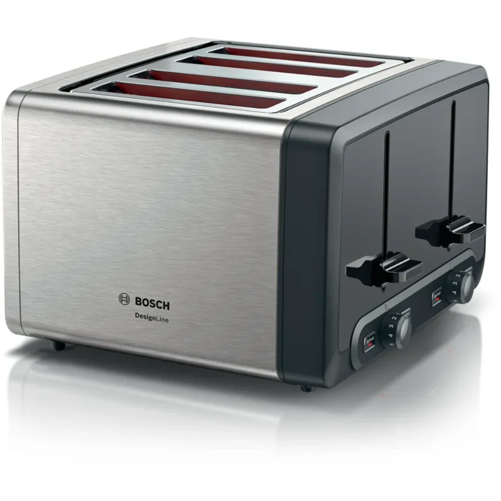BOSCH DesignLine Plus 4 Slice Toaster - Stainless Steel | TAT4P440GB