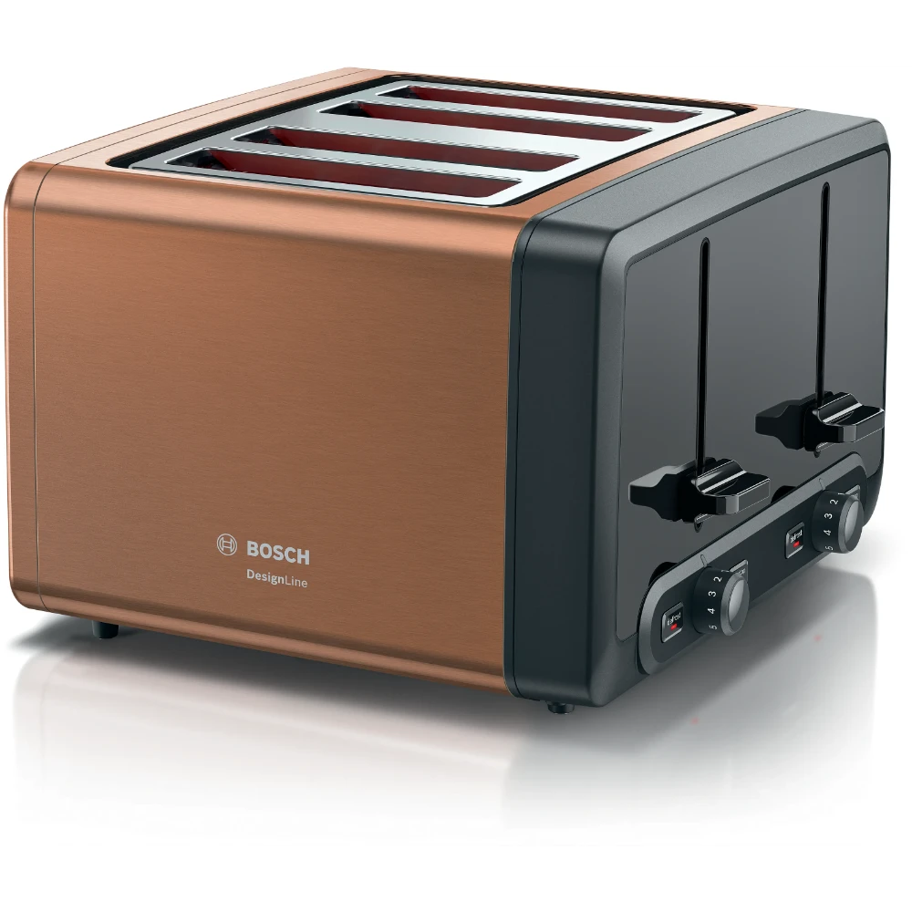 Bosch DesignLine Plus 4 Slice Toaster - Copper | TAT4P449GB