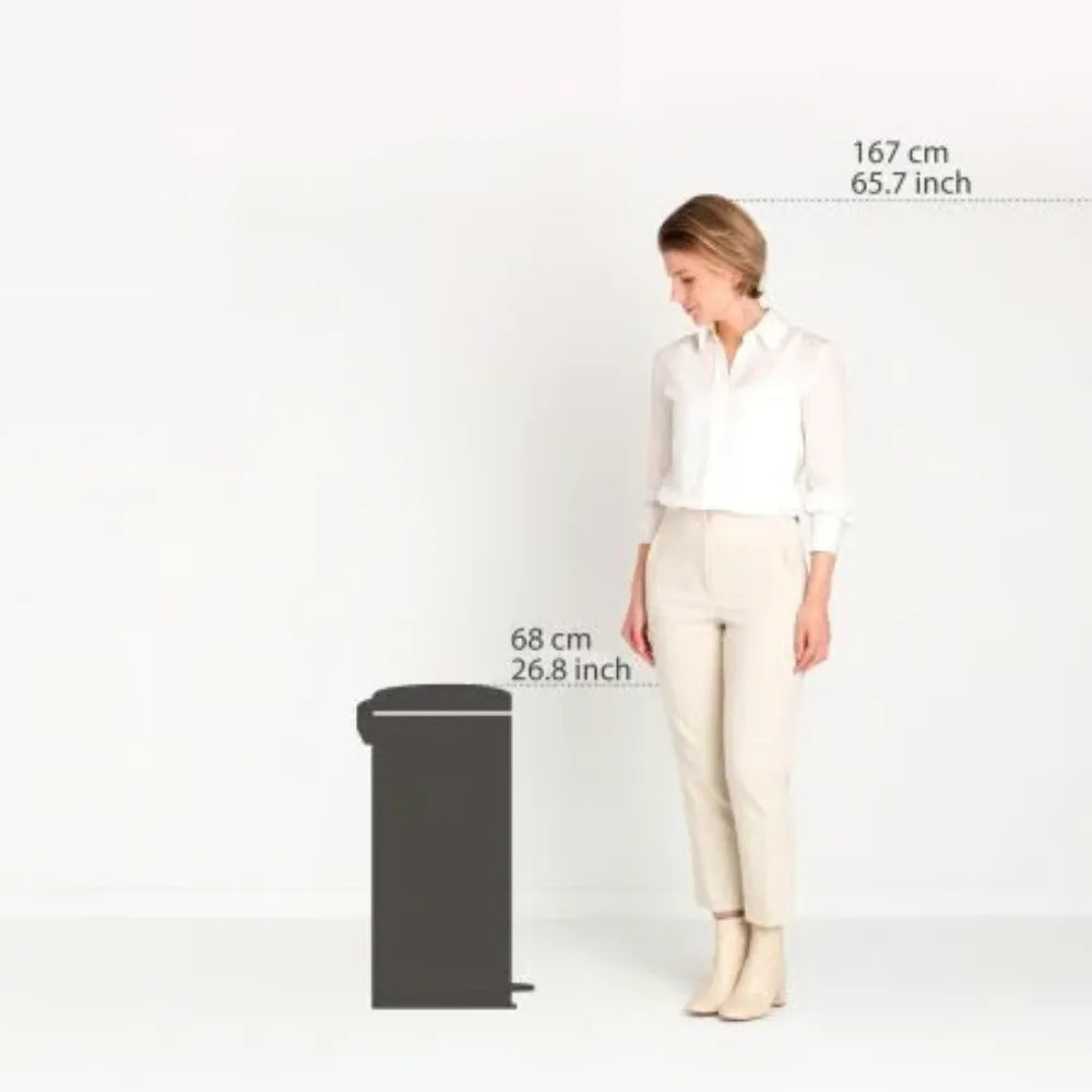 Brabantia 30 Litre New Icon Pedal Bin - Platinum | 114441