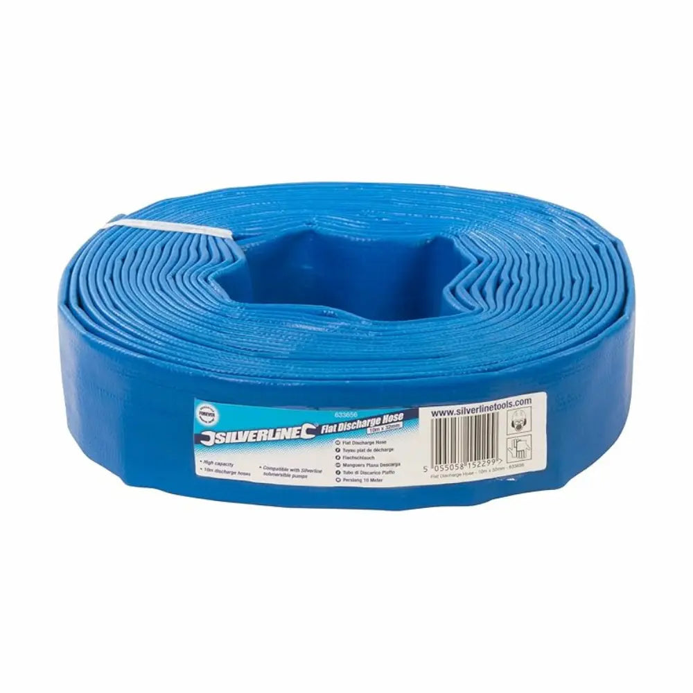 Silverline Flat Discharge Water Hose 32mm x 10 Metre | 633656